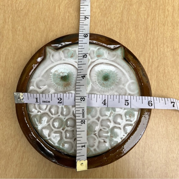 Ceramic Owl Trivet Vintage Mid Century Pottery - Picture 6 of 9